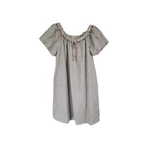 Linen Cotton Boho Hippie Tunic Knox Rose Womens L Black Pinstripe Cottagecore